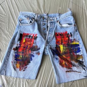 Abstract artist Jean shorts # 8